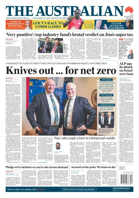 Portada de The Australian del miércoles, 23 de julio de 2025