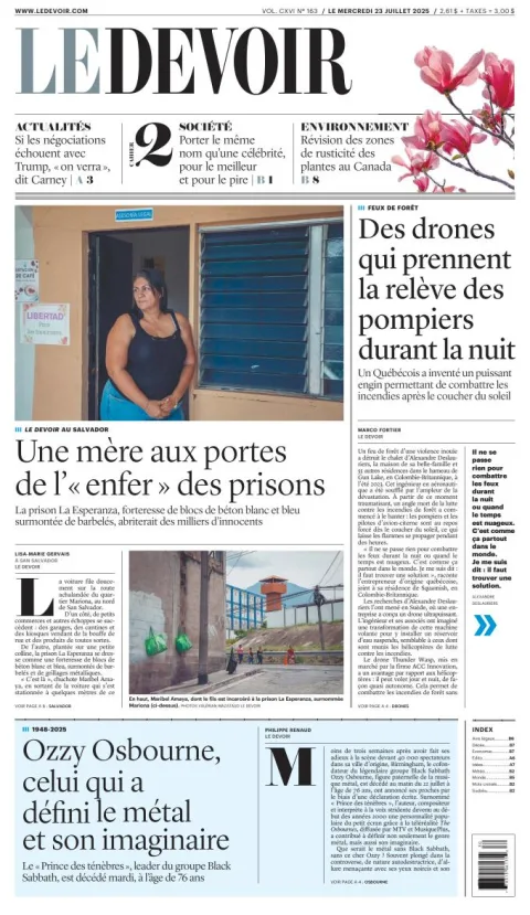 Portada de Le Devoir