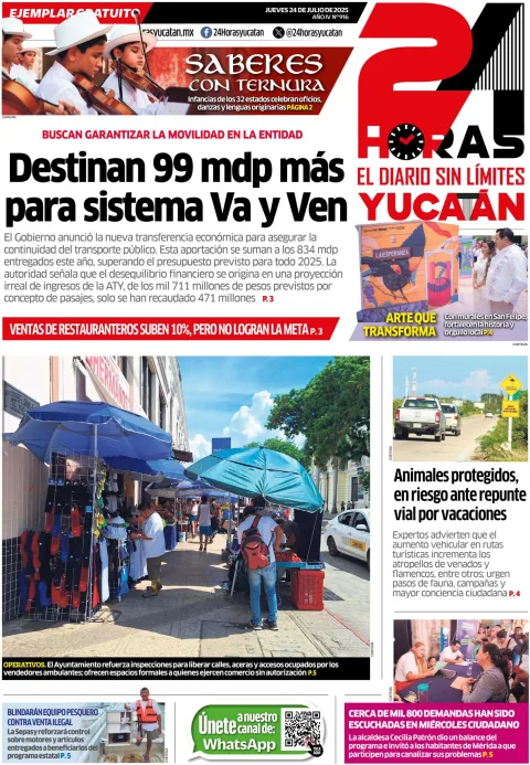 Portada de 24 Horas Yucatan