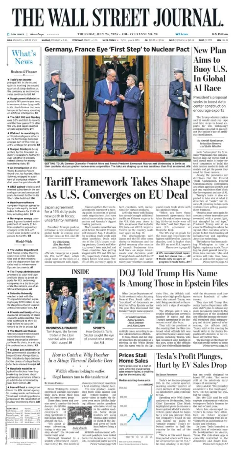 Portada de The Wall Street Journal