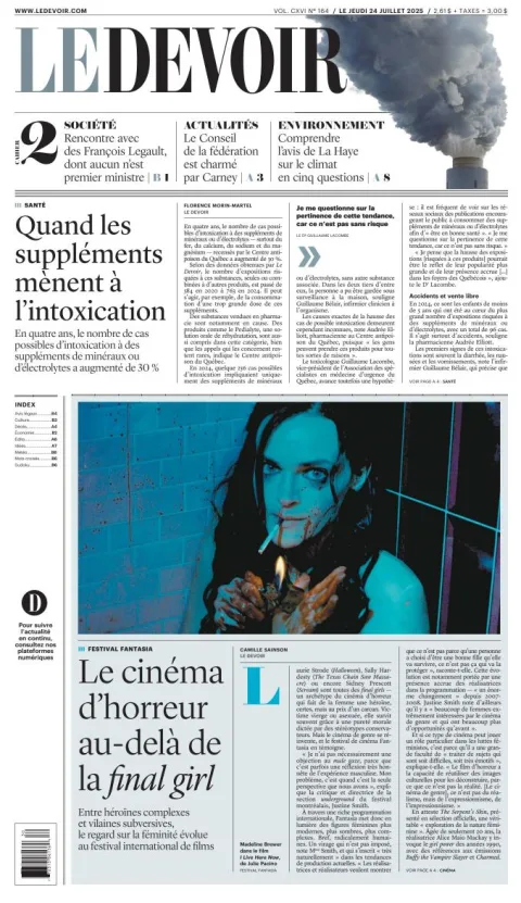 Portada de Le Devoir del jueves, 24 de julio de 2025