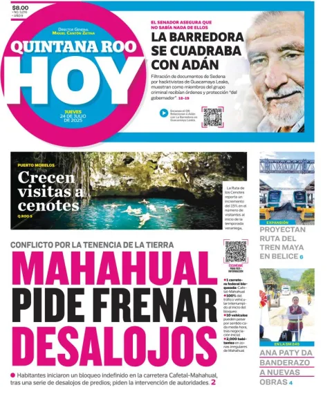 Portada de Quintana Roo Hoy del 2025-07-24