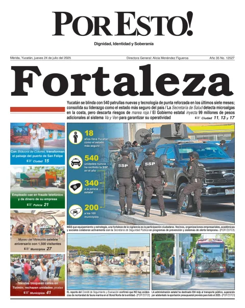 Portada de Por Esto (merida, Yucatan) del jueves, 24 de julio de 2025