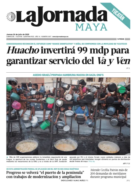 Portada de La Jornada Maya Yucatán del jueves, 24 de julio de 2025