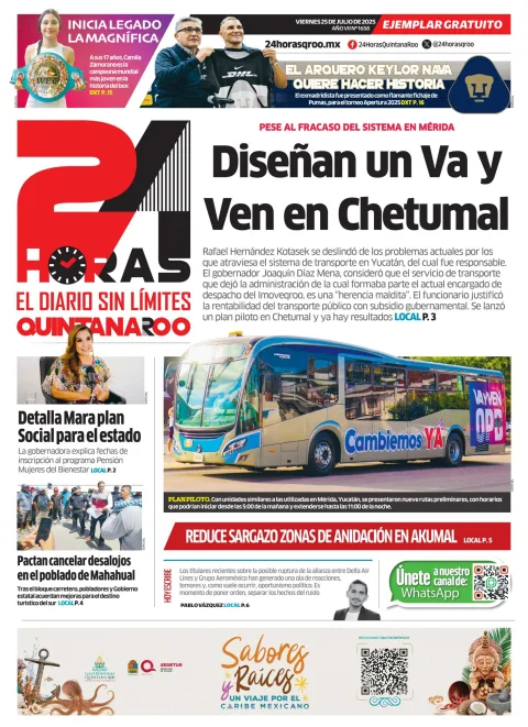 Portada de 24 Horas Quintana Roo