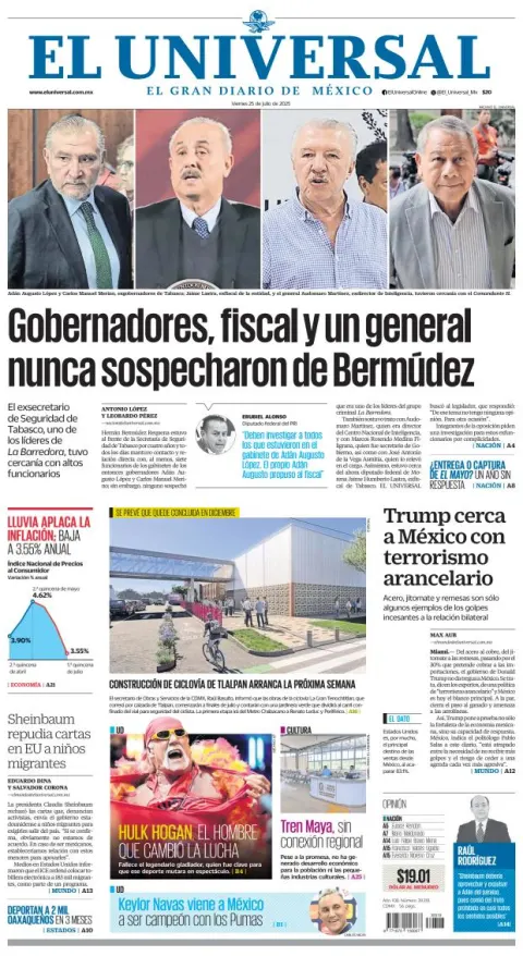 Portada de El Universal