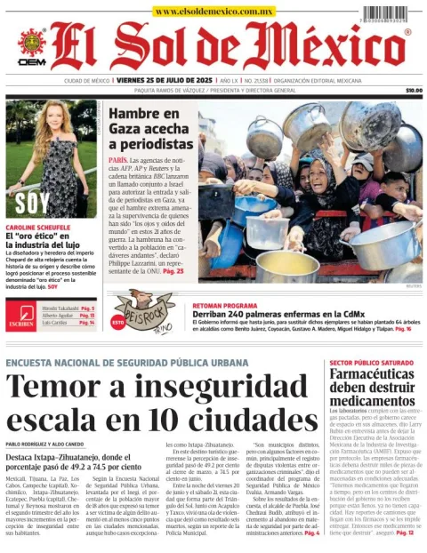 Portada de El Sol de Mexico