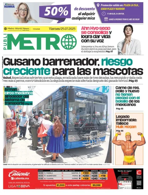 Portada de Publimetro Merida