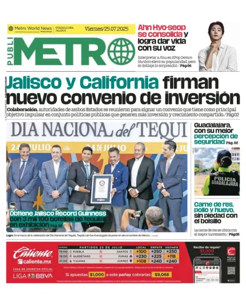 Portada de Publimetro Guadalajara del 2025-07-25