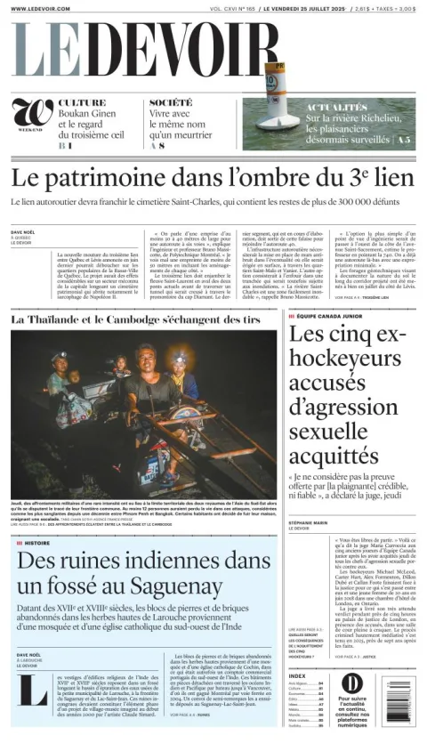 Portada de Le Devoir del 2025-07-25