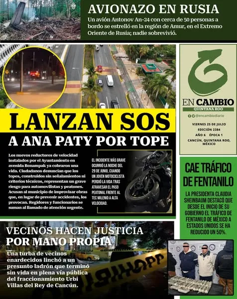 Portada de En Cambio - Quintana Roo (contraportada) del viernes, 25 de julio de 2025