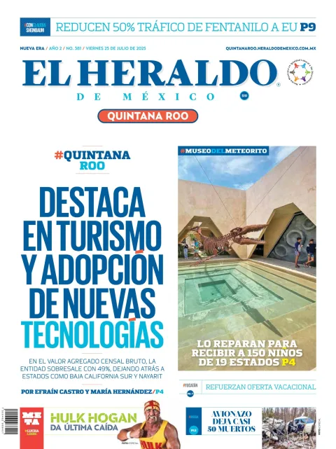 Portada de El Heraldo de Mexico - Quintana Roo del viernes, 25 de julio de 2025