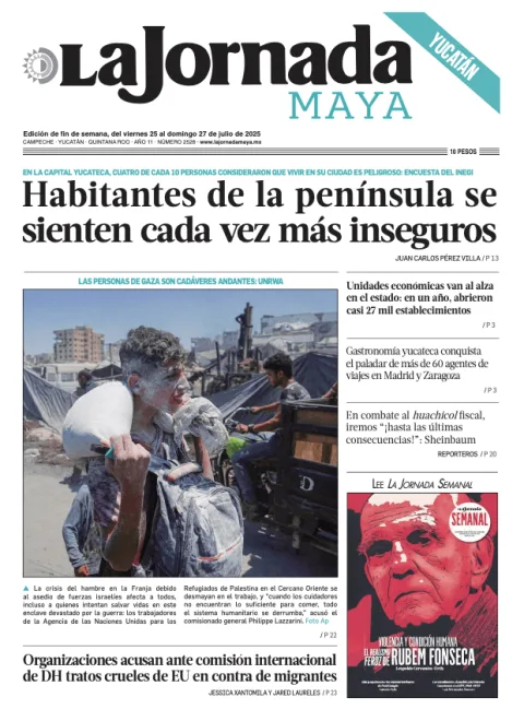 Portada de La Jornada Maya Yucatán del viernes, 25 de julio de 2025