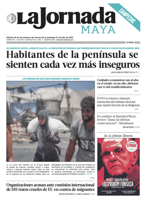Portada de La Jornada Maya Campeche del viernes, 25 de julio de 2025