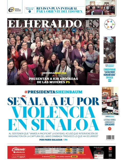 Portada de El Heraldo de Mexico