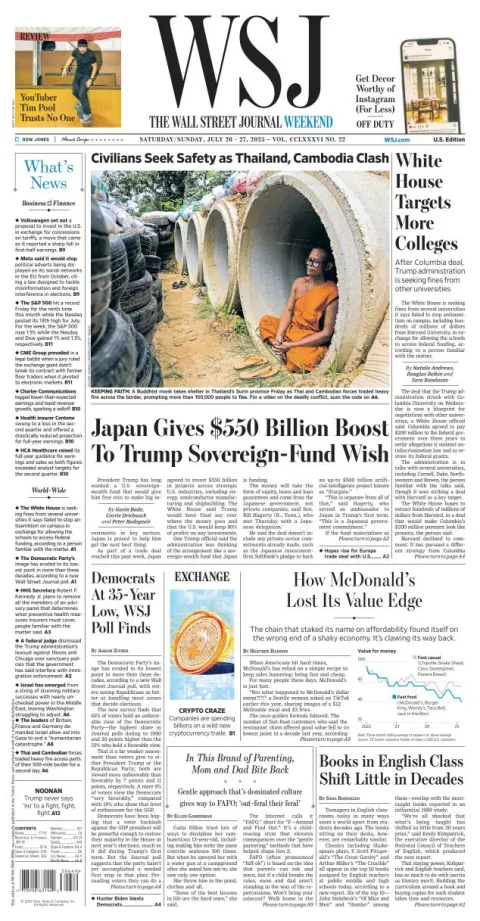 Portada de The Wall Street Journal