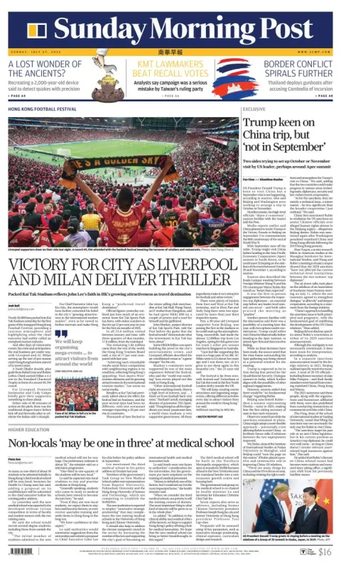 Portada de South China Morning Post