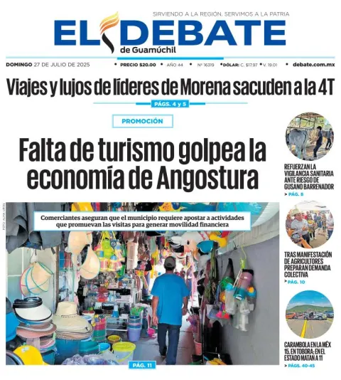 Portada de El Debate de Guamuchil