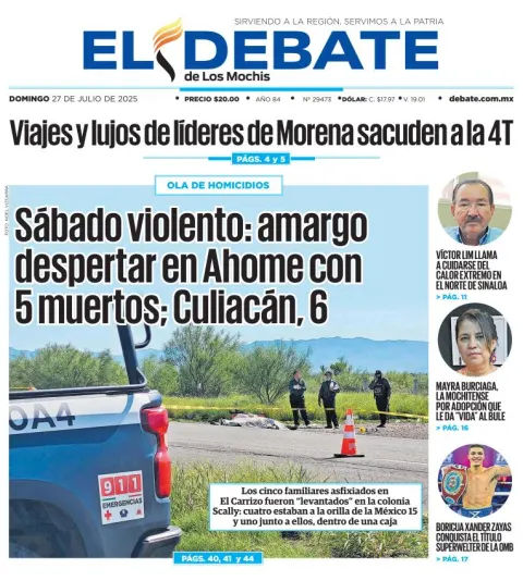 Portada de El Debate de los Mochis