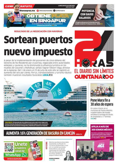 Portada de 24 Horas Quintana Roo