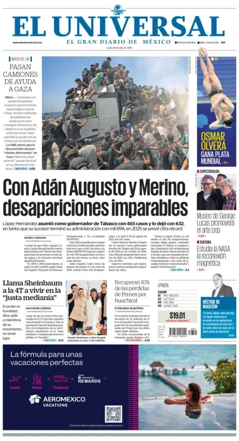 Portada de El Universal
