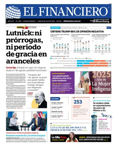 Portada de El Financiero