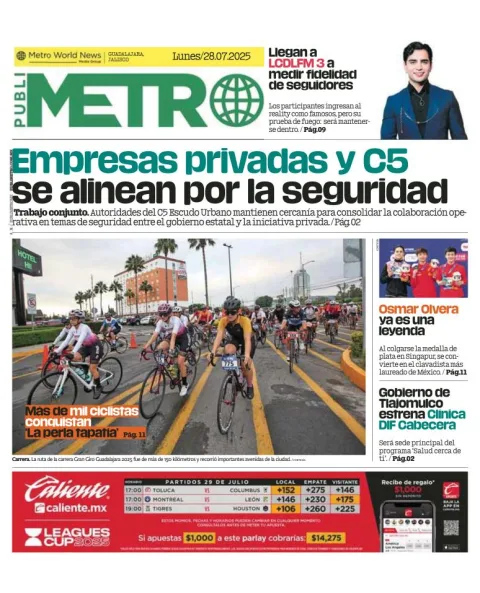 Portada de Publimetro Guadalajara