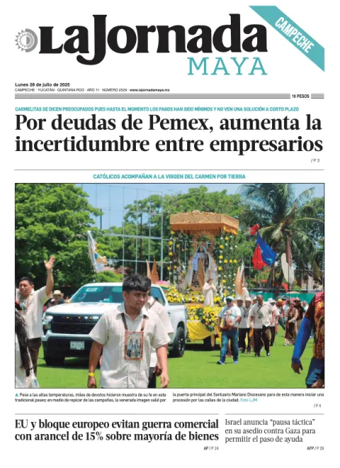 Portada de La Jornada Maya Campeche del lunes, 28 de julio de 2025