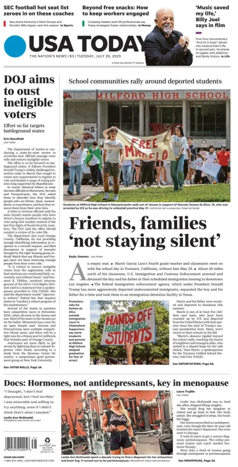 Portada de Usa Today