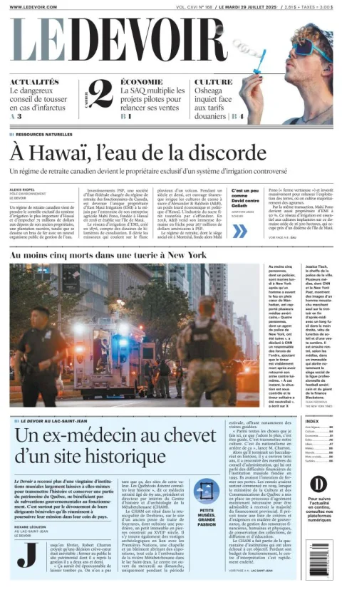 Portada de Le Devoir