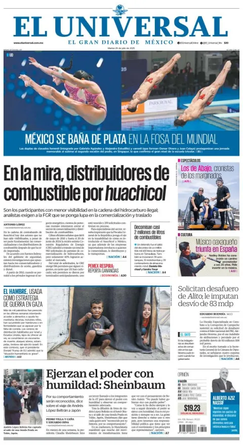 Portada de El Universal