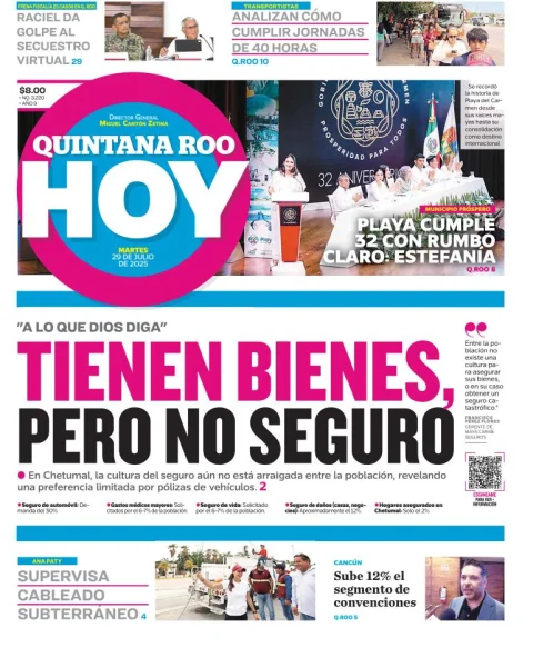 Portada de Quintana Roo Hoy del 2025-07-29