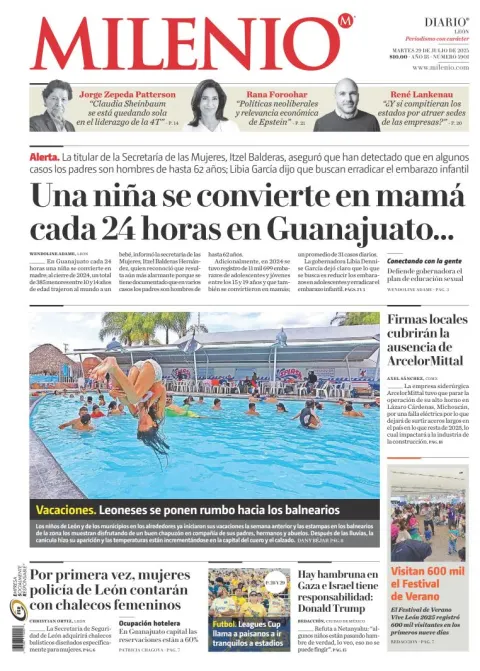 Portada de Milenio Leon del martes, 29 de julio de 2025