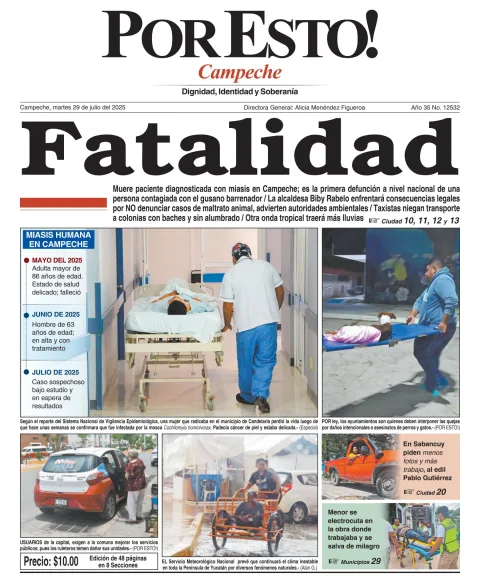 Portada de Por Esto (campeche) del martes, 29 de julio de 2025