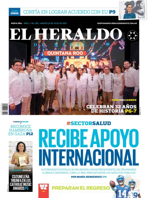 Portada de El Heraldo de Mexico - Quintana Roo del martes, 29 de julio de 2025