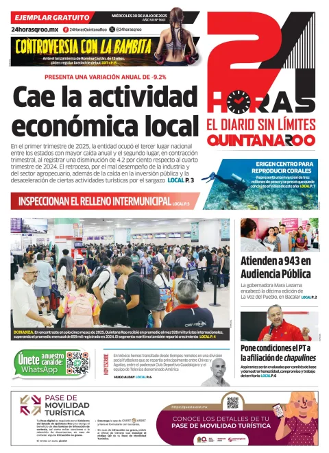 Portada de 24 Horas Quintana Roo