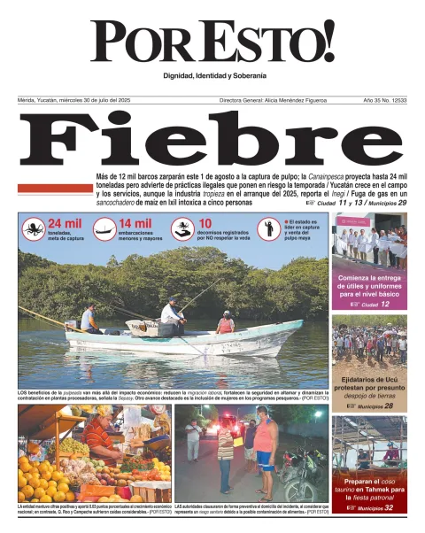Portada de Por Esto (merida, Yucatan) del miércoles, 30 de julio de 2025