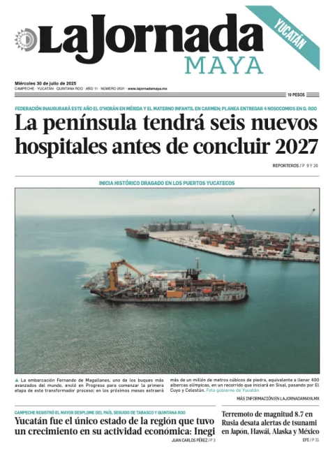 Portada de La Jornada Maya Yucatán del miércoles, 30 de julio de 2025