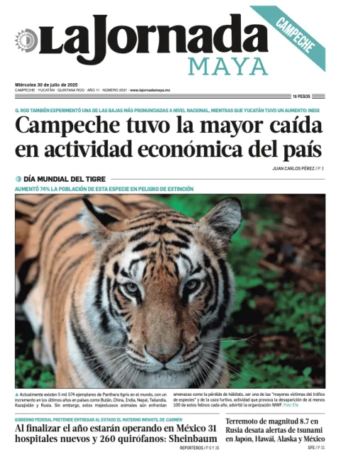 Portada de La Jornada Maya Campeche del miércoles, 30 de julio de 2025