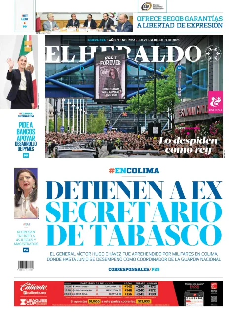 Portada de El Heraldo de Mexico