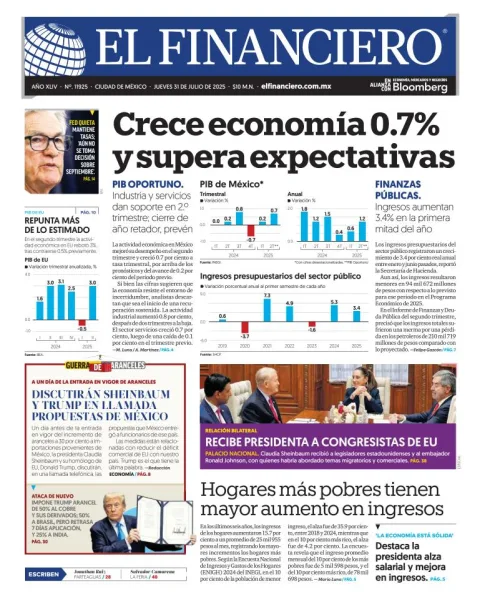 Portada de El Financiero