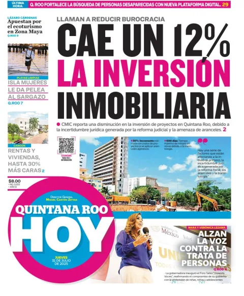 Portada de Quintana Roo Hoy del 2025-07-31