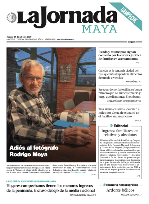 Portada de La Jornada Maya Campeche del jueves, 31 de julio de 2025