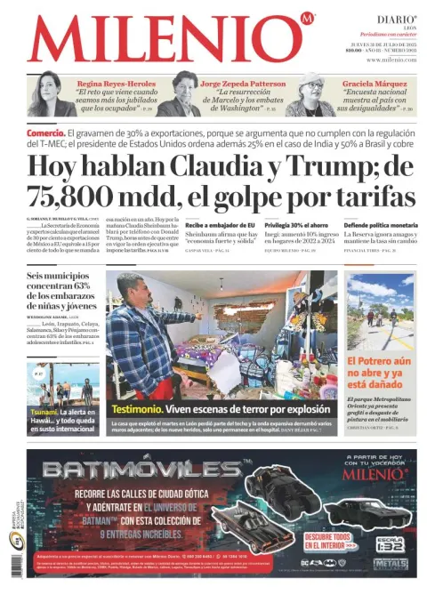 Portada de Milenio Leon del jueves, 31 de julio de 2025