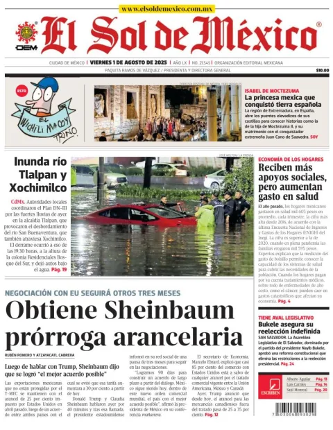 Portada de El Sol de Mexico