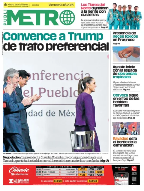 Portada de Publimetro Merida del viernes, 1 de agosto de 2025
