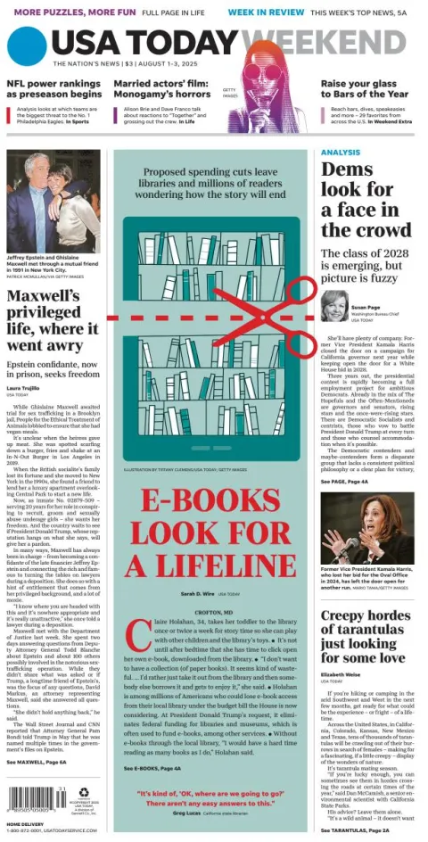 Portada de Usa Today del viernes, 1 de agosto de 2025