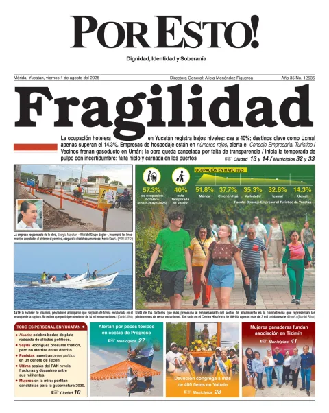 Portada de Por Esto (merida, Yucatan) del viernes, 1 de agosto de 2025