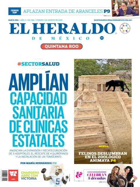 Portada de El Heraldo de Mexico - Quintana Roo del viernes, 1 de agosto de 2025