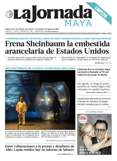 Portada de La Jornada Maya Campeche del viernes, 1 de agosto de 2025